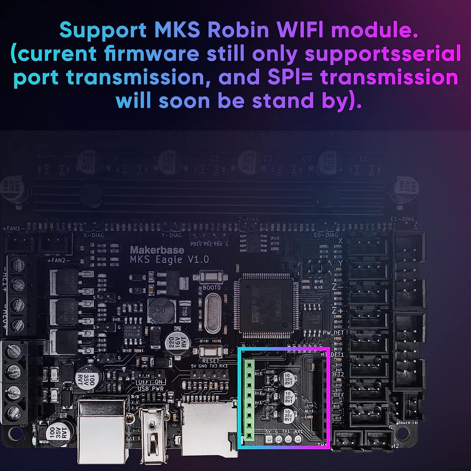 [MKS Eagle V1.0] 3D Printer Control Board With Tmc2209 Driver, Supports 2  Extruder,Support Marlin & Klipper